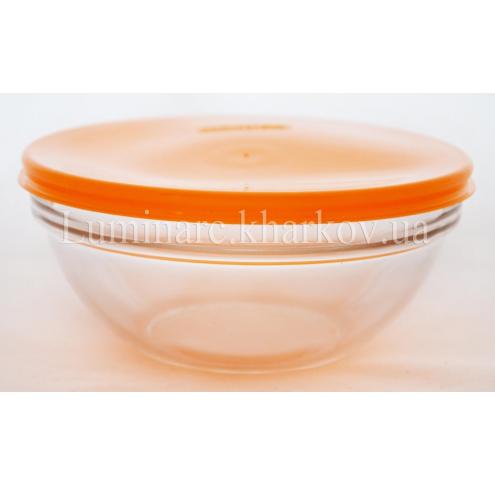 Салатник Luminarc Empilable Transparent /170мм з помаранчевої кришкою