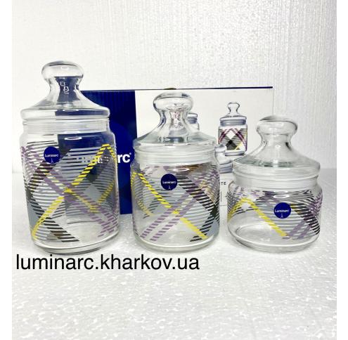 Набір Luminarc CLUB SCOTTISH WHITE /банок Х3 0,5 0,75 1л