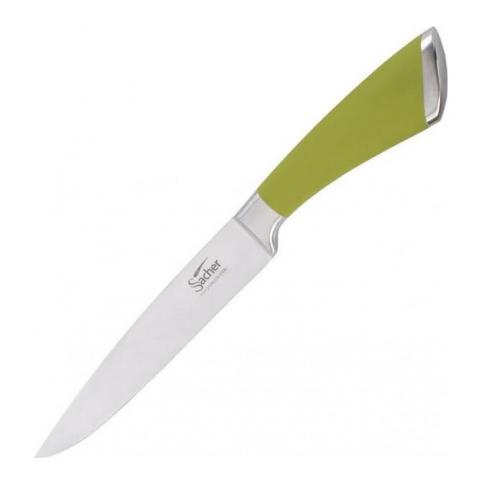 Нож Sacher /20см для мяса с салатовой ручкой
