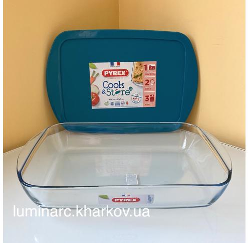 Форма PYREX  /40х27х7см(4,5л) прямоугольная с крышкой