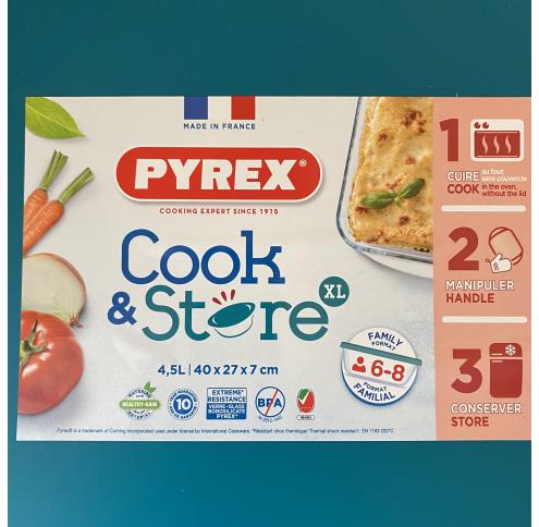 Форма PYREX  /40х27х7см(4,5л) прямоугольная с крышкой