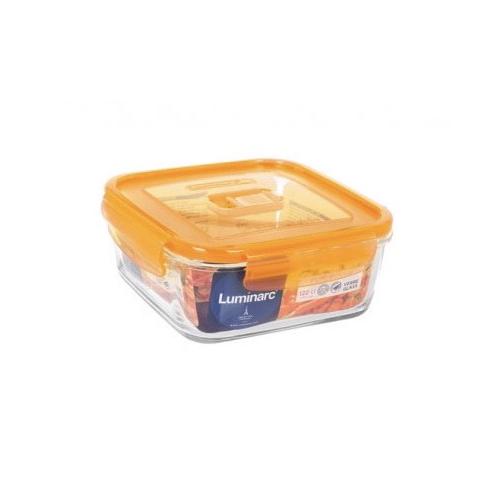 Контейнер Luminarc  PURE BOX ACTIVE /1220мл с оранжевой крышкой/квадрат.