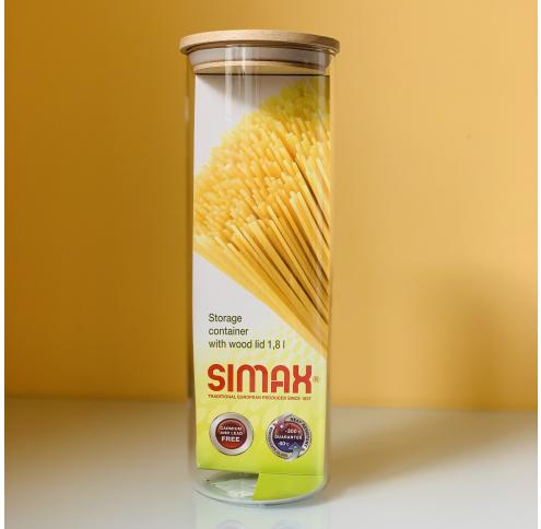 Банка Simax  для сипучих продуктів / 1,8л з дерев'яною кришкою