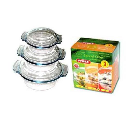 Набір PYREX /каструль з кришками 1л+1.5л+2.5л