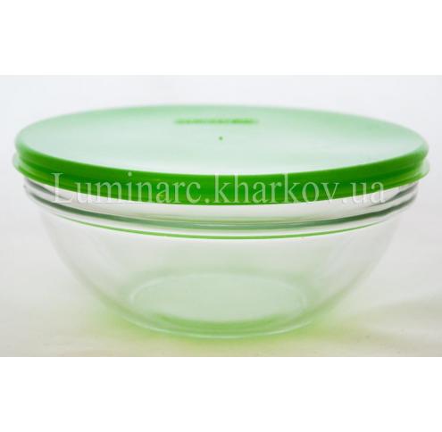 Салатник Luminarc Empilable Transparent /170мм із зеленою кришкою