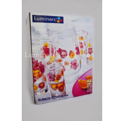 Набір Luminarc BUBBLES FLOWERS PINK /7пр. для напоїв